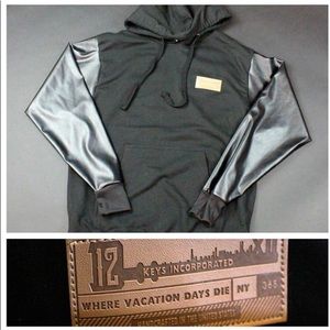 Black hooded sweatshirt